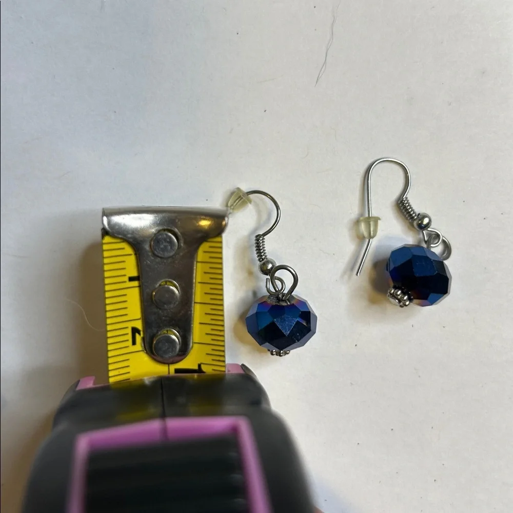 Vintage Charles Klein Blue Beaded Necklace and Earring Set